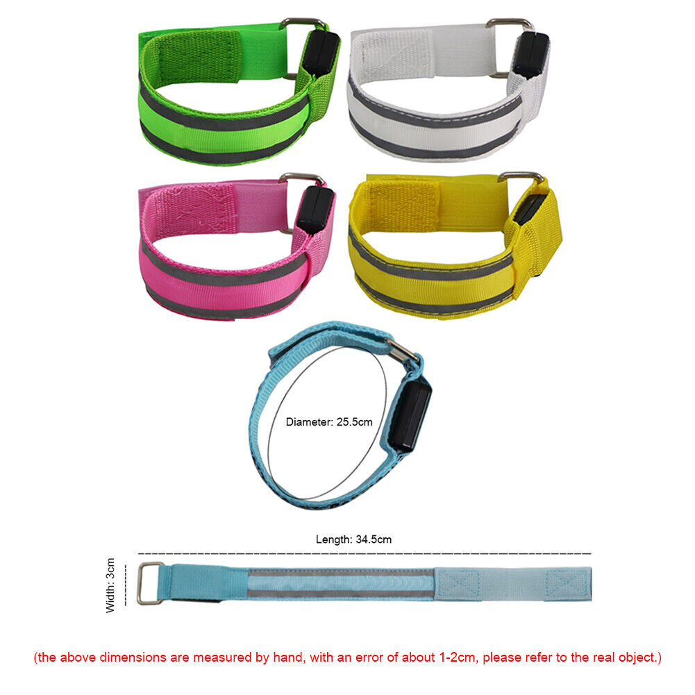 LED Reflective Light Armband Safety Belt Night Running Wristbands (Yellow)