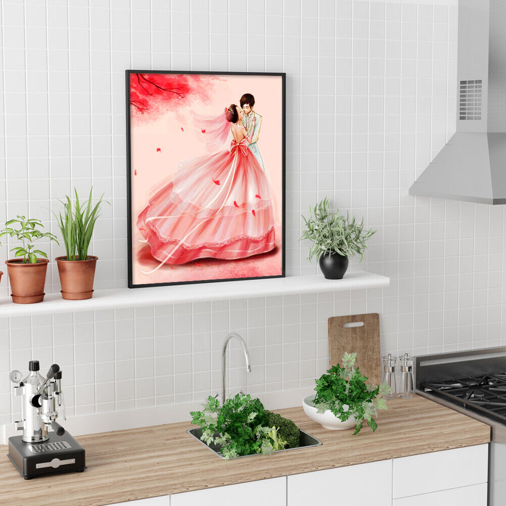 5D DIY Diamond Painting Wedding Couples Full Drill Embroidery Room Decor