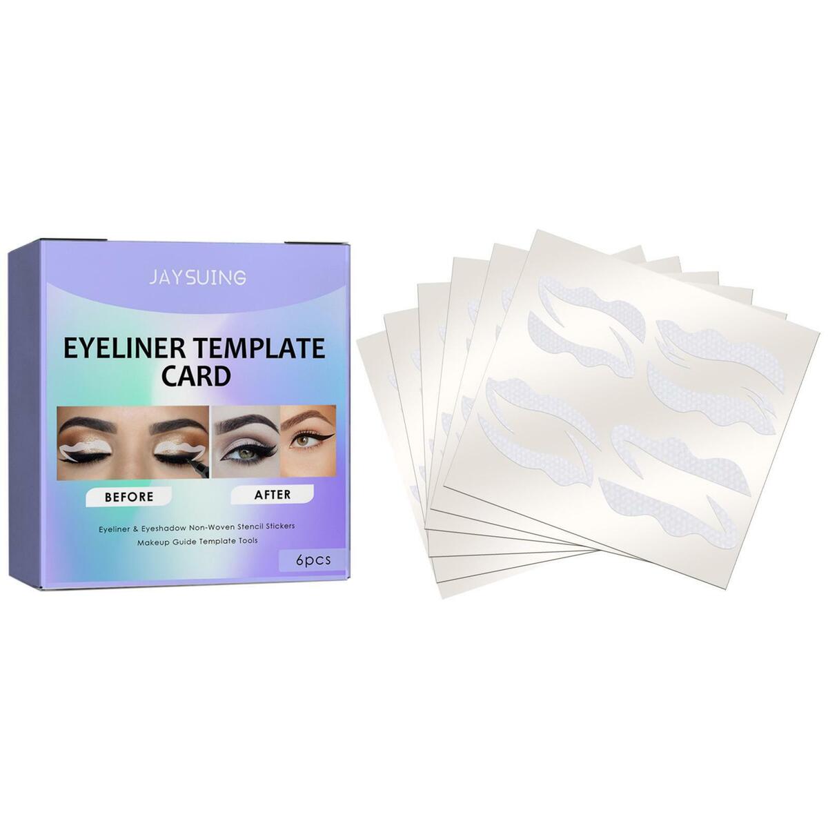 6Pcs Eyeliner Stencils Template Eyeliner Card for Beginner Quick Makeup Tool