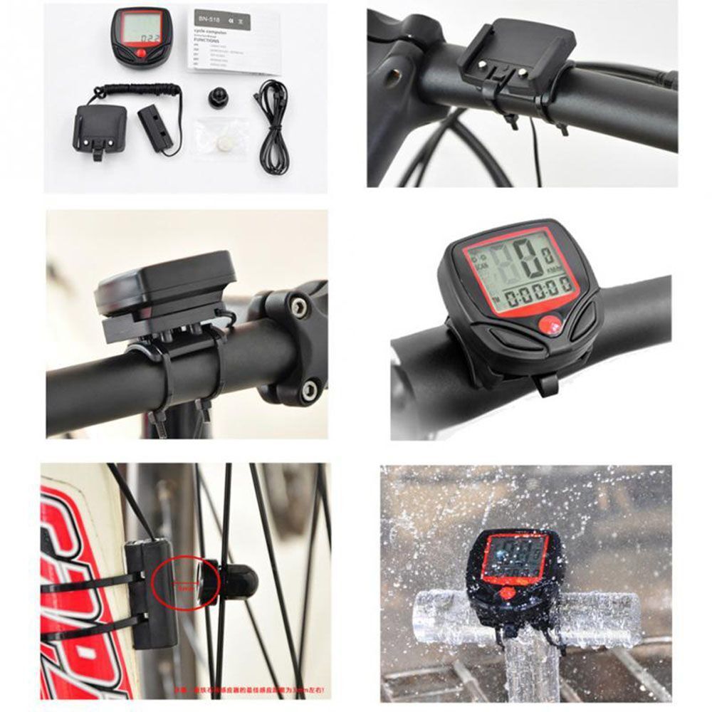 LCD Digital Riding Bicycle Odometer Bike Computer Speedometer Cycling Stopwatch
