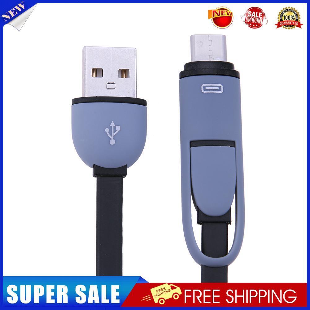 2 in 1 Micro USB+Type-C Sync Data and Charging Cable for Android (Black)