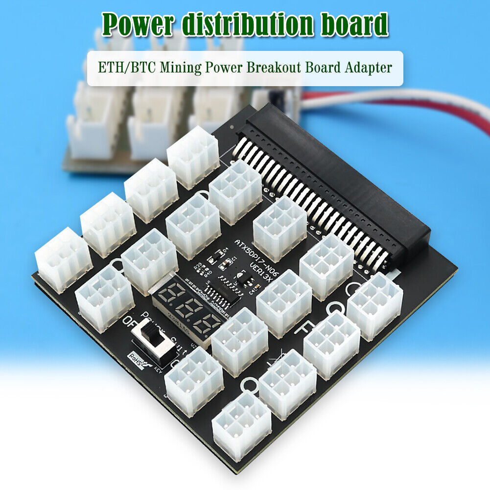 ATX Power Breakout Board for Miner Graphics Card 17 Port 50(2x25)Pin Module