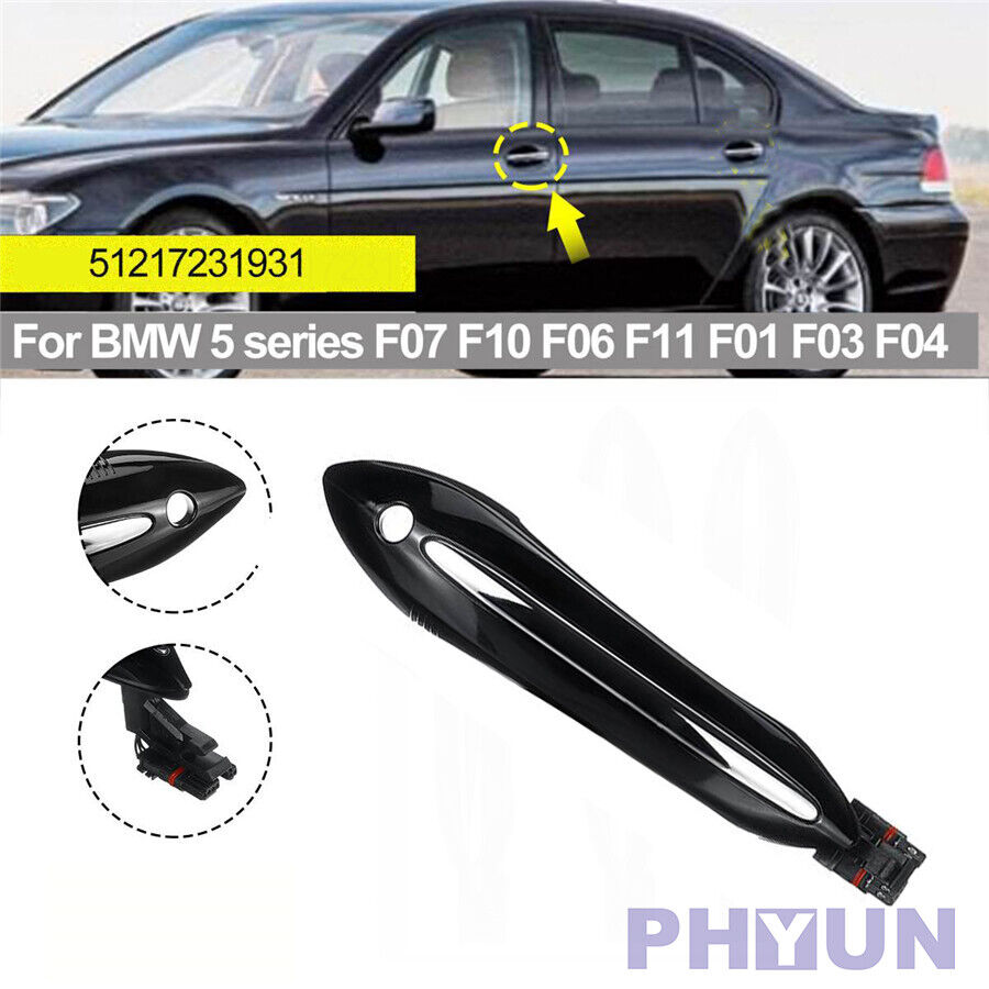 1pc Black Car Exterior Comfort Access Door Handle Front Left For BMW F10 F01 F02