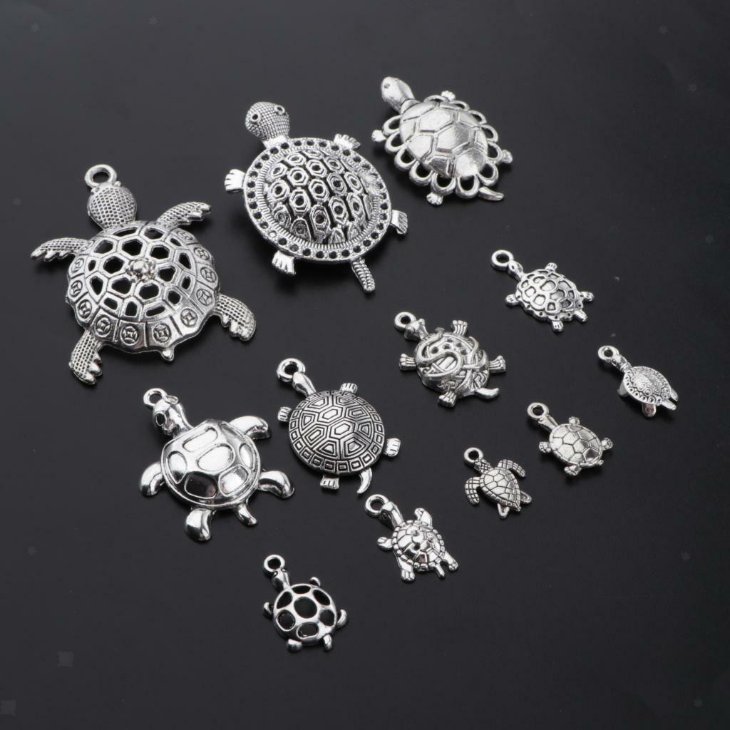 12Pcs Assored  Charms,  Tortoise Dangle Pendants Charms with