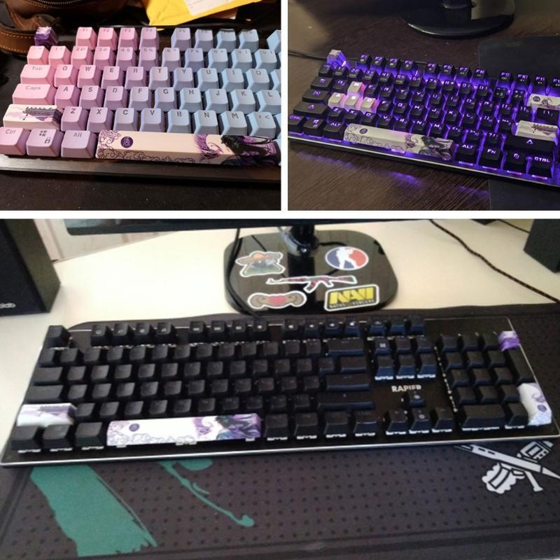 Five Sides Over Dye-subbed 6.25u Spacebar Keycaps Tang Dynasty Profile Standard