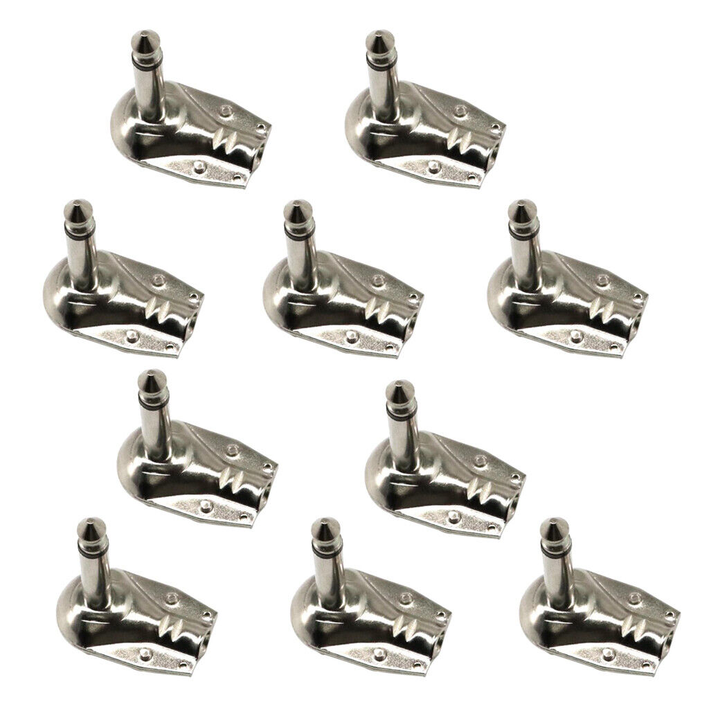 10Pieces 6.35mm  Right Angle Guitar Plug Flat   Connector