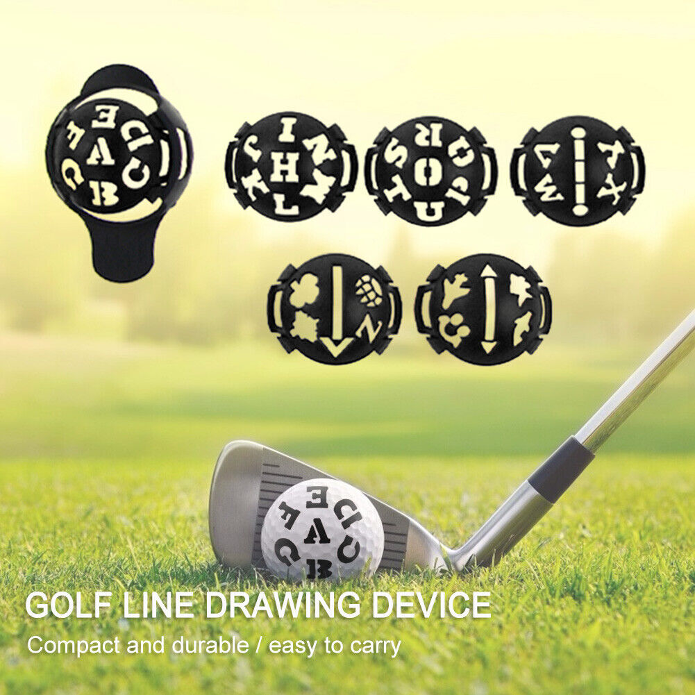 7pcs Golf Ball Liner Drawing Alignment Marker Golf Training Aids (Black)