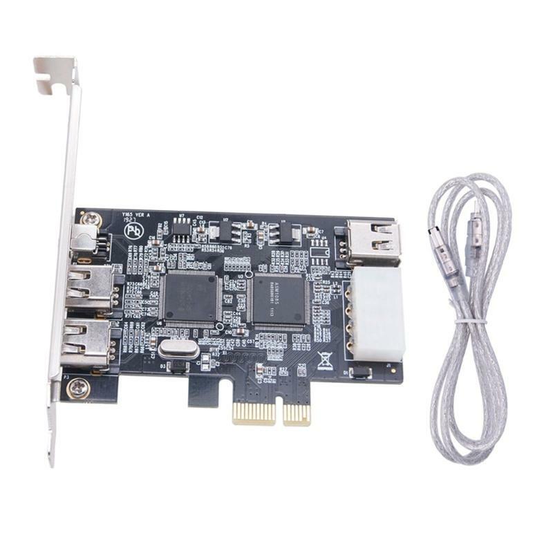 PCI-E 1X to IEEE 1394 DV Video Adapter 1x 4Pin 3x 6Pin Controller Firewire Card