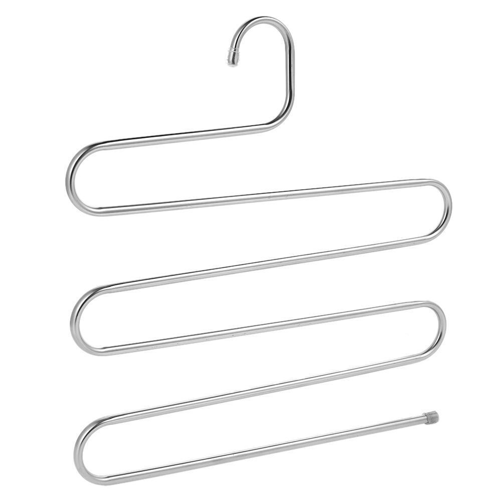 Stainless Steel Pants Trousers Hanger Clothes Rack Closet Holder Organizer