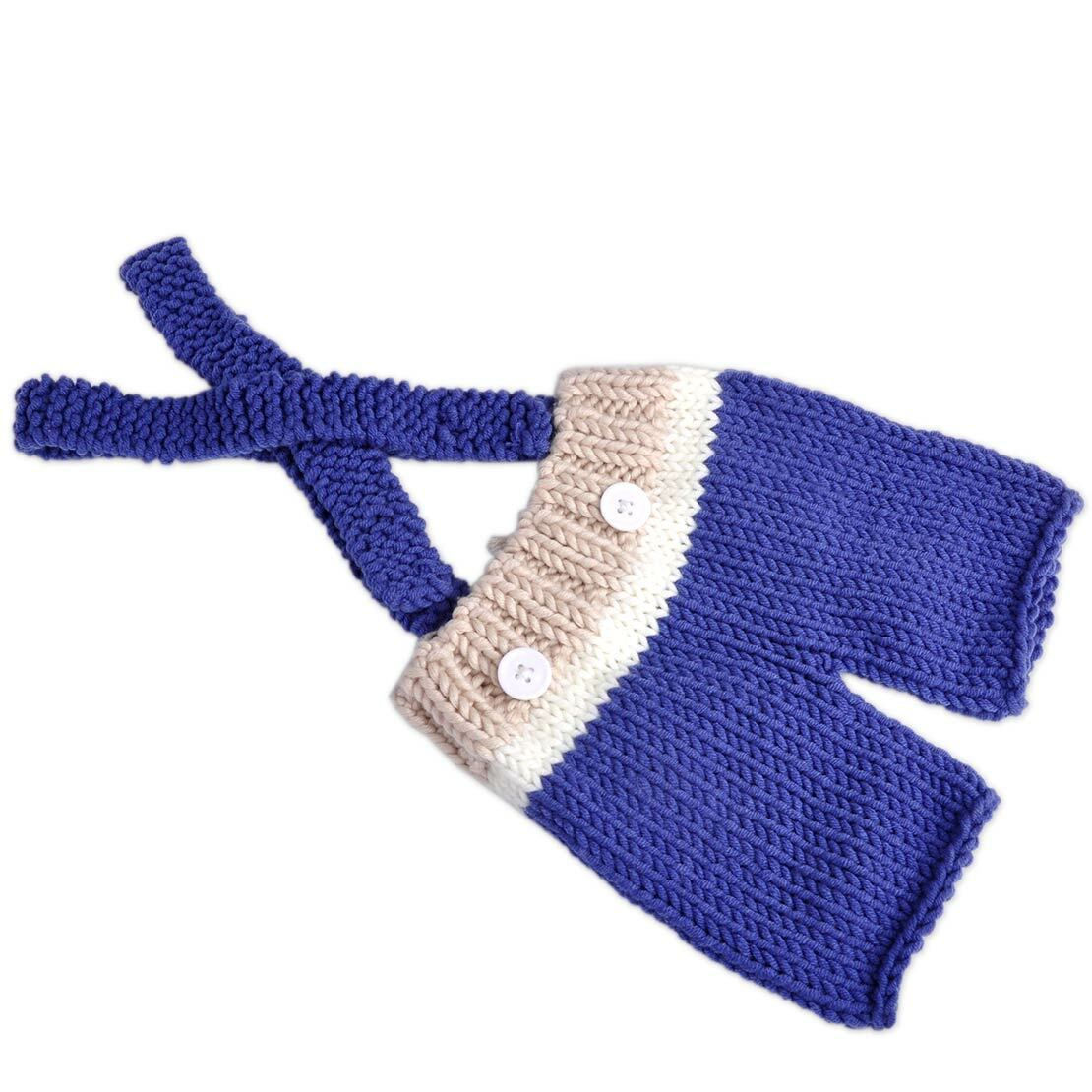 Newborn Baby Boy Infant Photography Photo Cap Knit Crochet Hat Pants Shorts Li