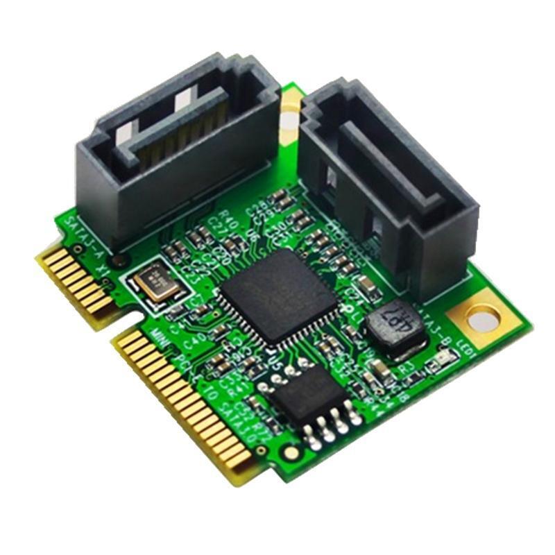 Mini Pcie to Sata 3.0 Adapter Converter 6Gbps 2 Ports Sata3 Expansion Adapter