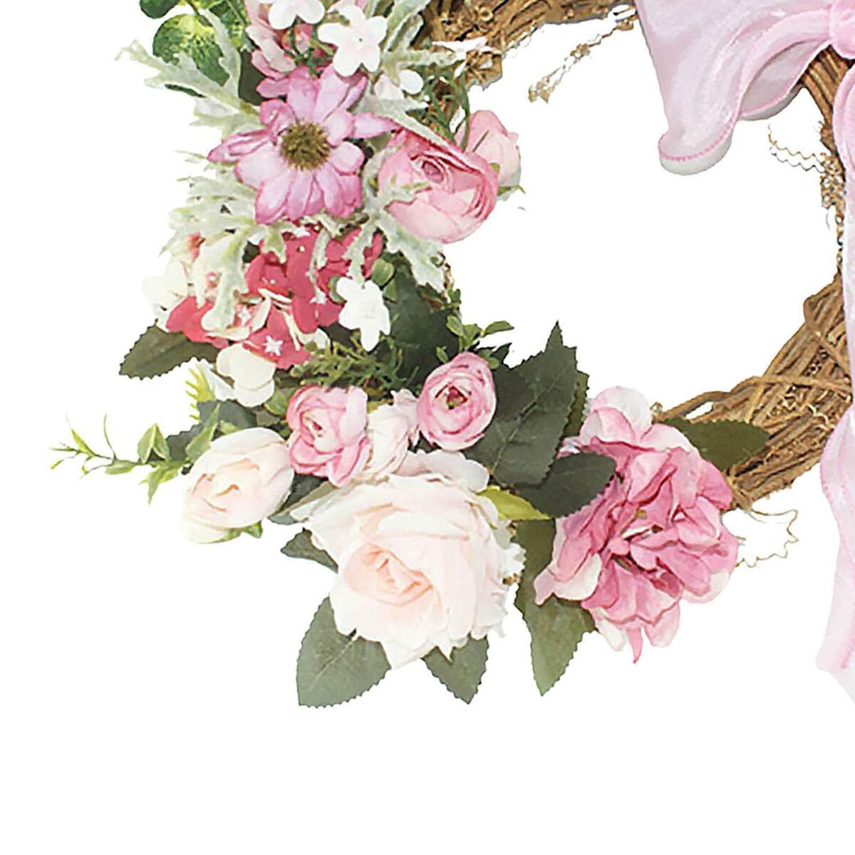 11" Flowers Wreath for Front  Farmhouse  Leaves window and wall Haning