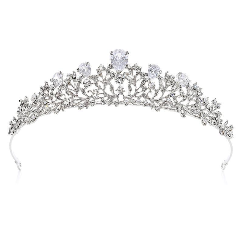 Bridal Crown Zircon Hair Garland Women Wedding Tiara Elegant Hair Jewelry Decor