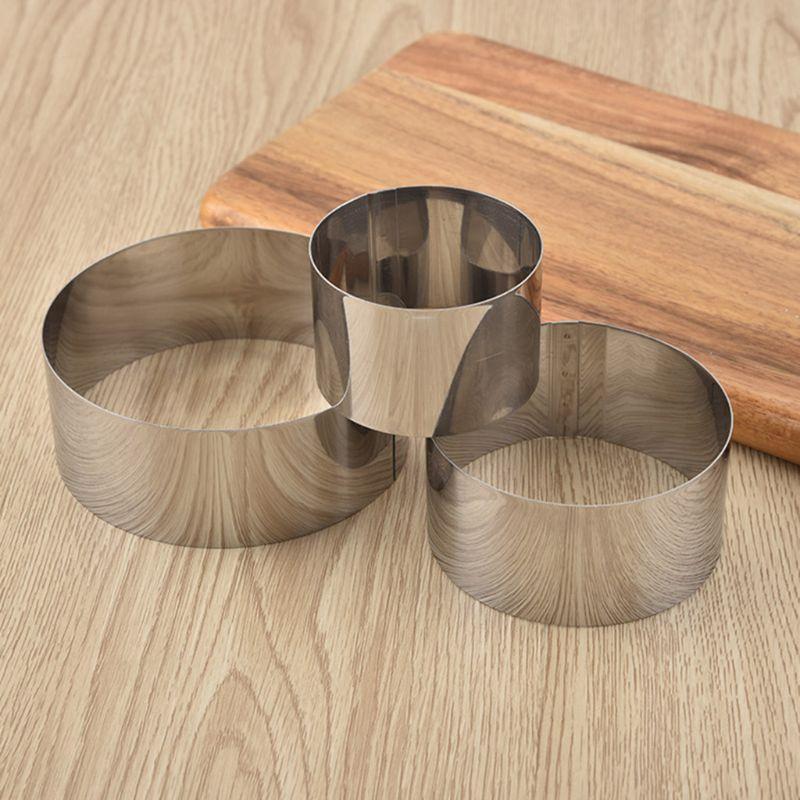 3 Pcs Stainless Steel Round Mousse Ring Cake Cutting Mould Fondant Sugar Mould