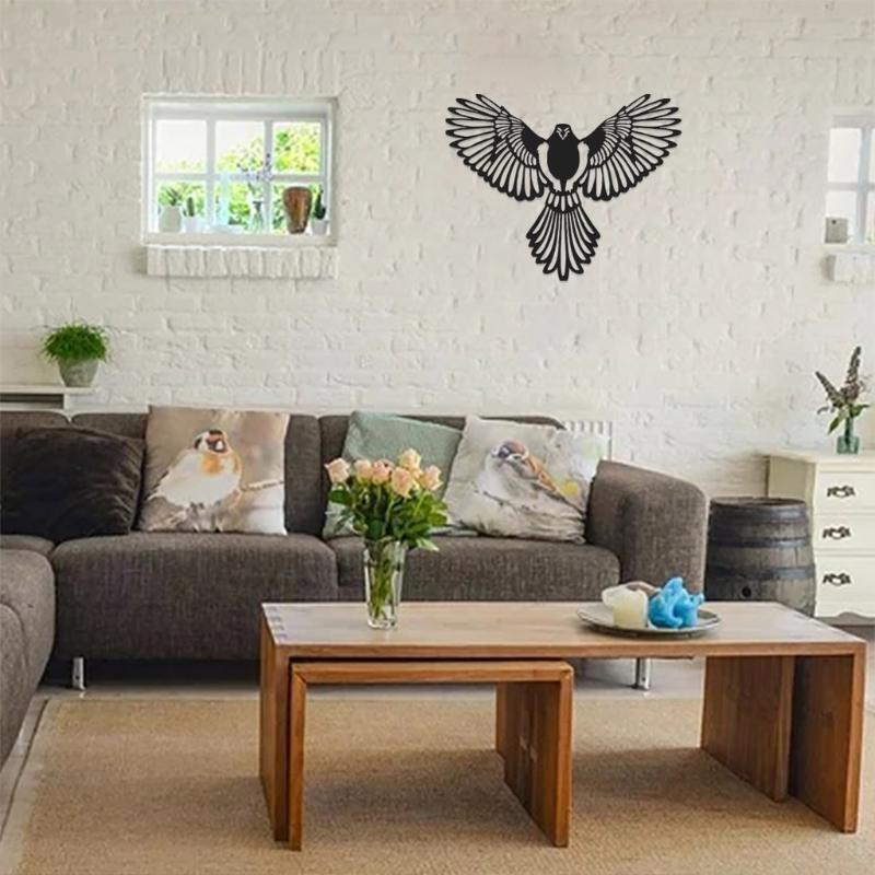 Metal Eagle Wall Art Decor Iron Animal Bird Silhouette Sculpture Garden Ornament