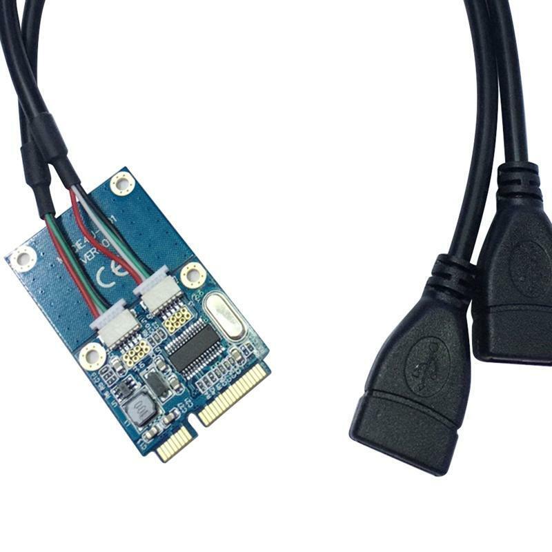 MINI PCI-Express To 2-Port USB2.0 5Pin Converter Extender Card Laptops Expansion