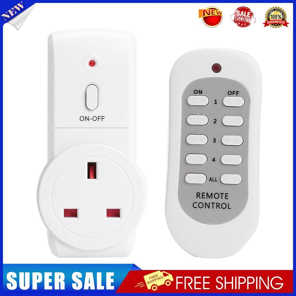 1pc UK Plug Power Outlet Light Switch Socket+1pc Wireless Remote Control