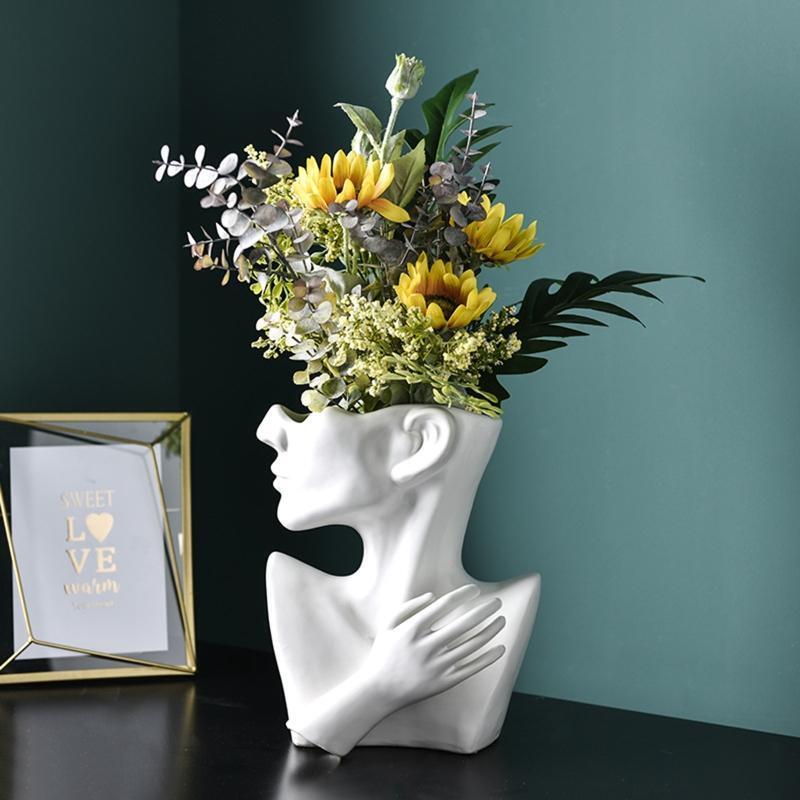 Human Body Vase Silicone Mold Succulent Flowerpot Clay Cement Plaster Molds