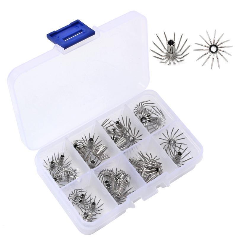 35 Pcs Stainless Steel Multi-size Cuttlefish Squid Jig Fishing Lure Sharp Hooks