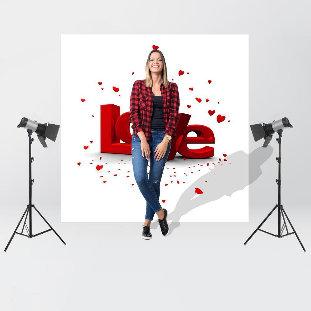 Love Theme Photography Background Cloth Backdrop Studio Decor (0.6x0.6m)