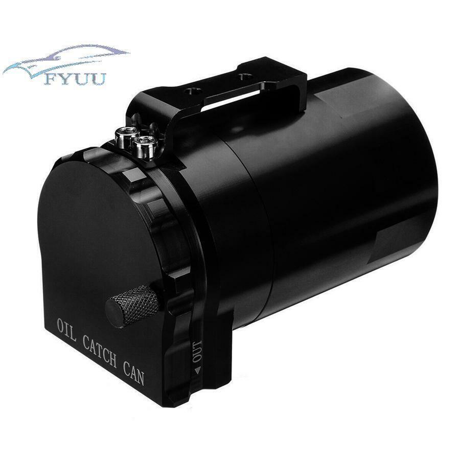 300ML Oil Catch Can Kit Reservoir Tank Engine Black Polish Baffled For Car