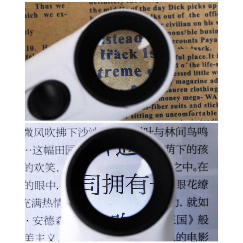 Handheld 40x Magnifier Magnifying Glass w/ 2 LED Light Handheld Magnifier Loupe