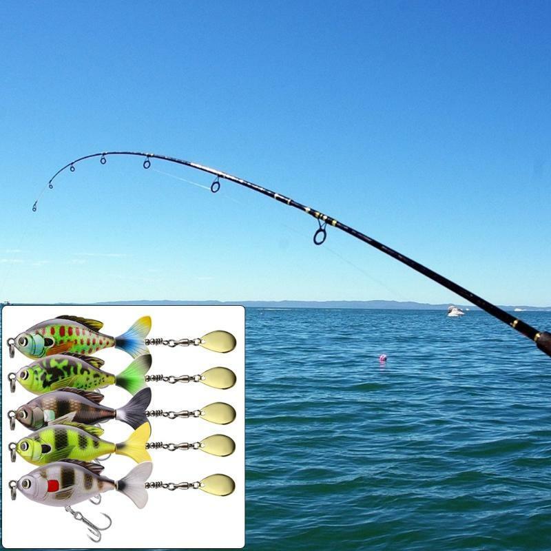 5pcs/set Whopper Popper 6cm/16.5g Topwater Fishing Lure Hard Bait Rotate Tail