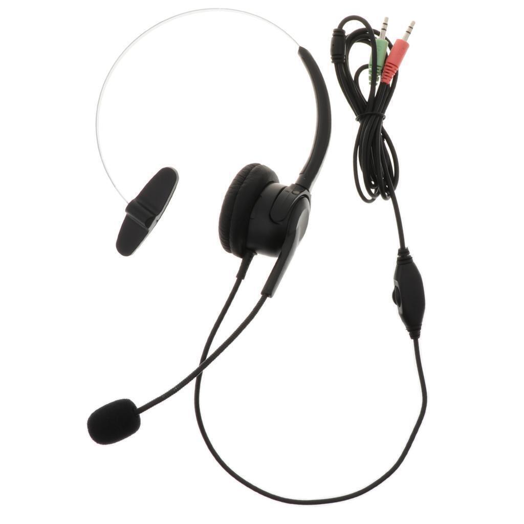 3.5mm Call Center Noise Cancelling Headsets Headphone for Office Telephone