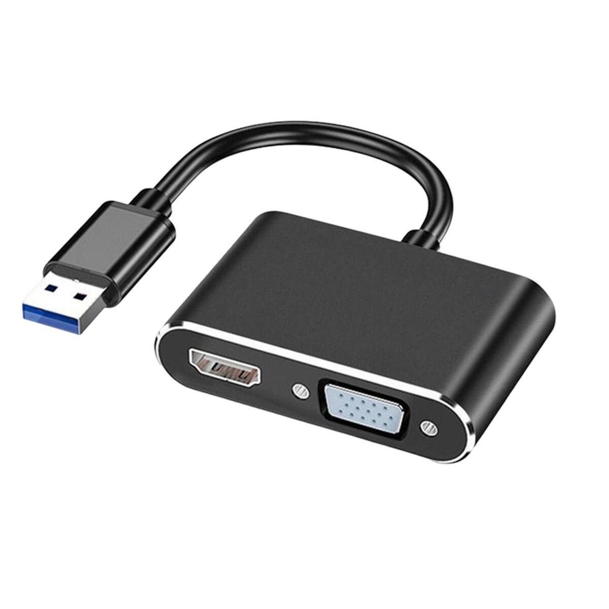 USB 3.0 to Dual HDMI VGA Adapter Converter for for Windows 7/8/8.1/10