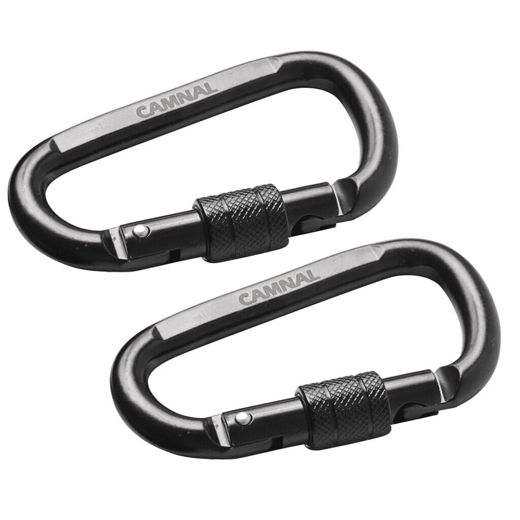 2 Pieces 30KN  Carbon Steel Screw  Outdoor Climbing Carabiner