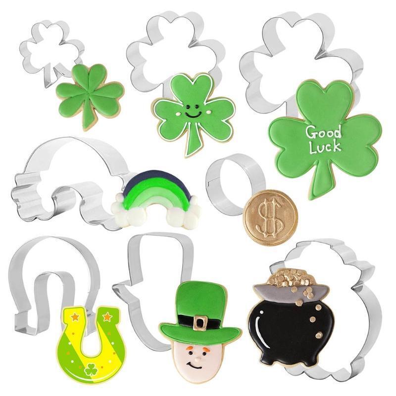 8 Pcs Icing Sandwich Cookie Molds Saint Patrick's Day Irish Party Supplies Gift
