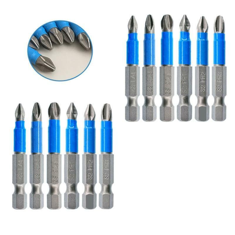 Magnetic Screwdriver Bits Set Hex Shank Screwdriver Drill Tool Accessory 6 Types