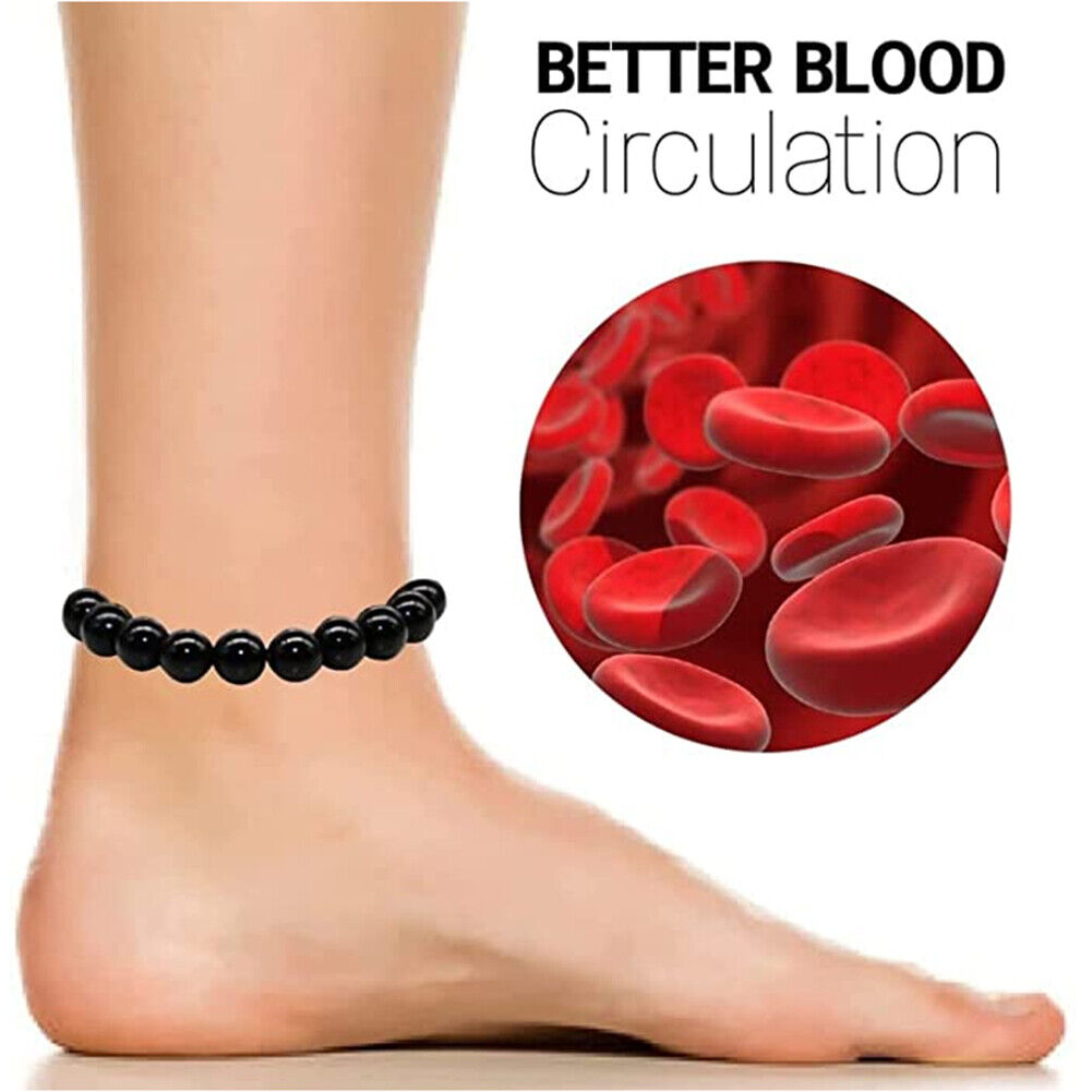5pcs Obsidian Anklet Therapy Ankle Beaded Bracelet Ankles Pendant Jewelry