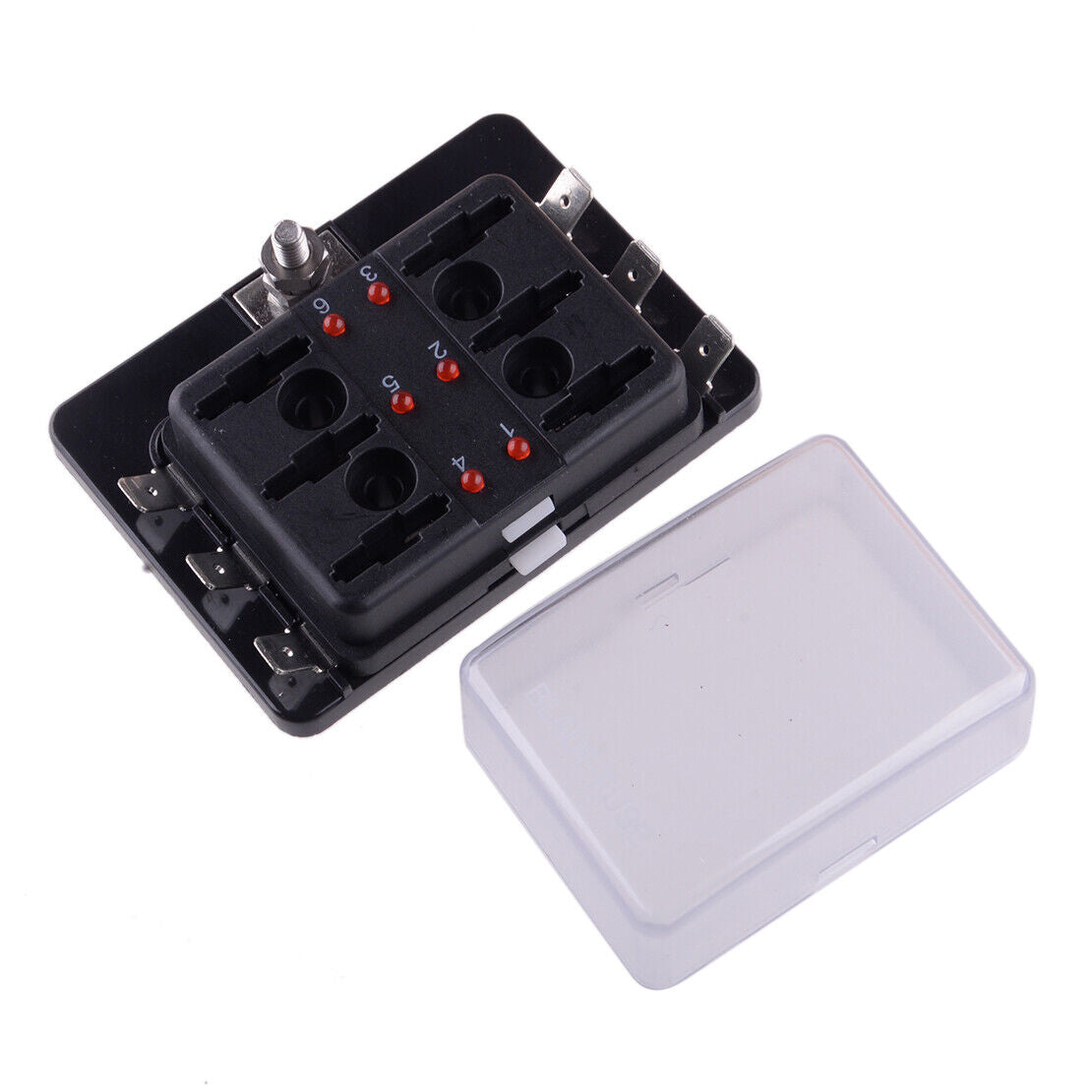 10-32V 6 Way Blade Fuse Box Block Holder with LED Warning Light For Car Marine