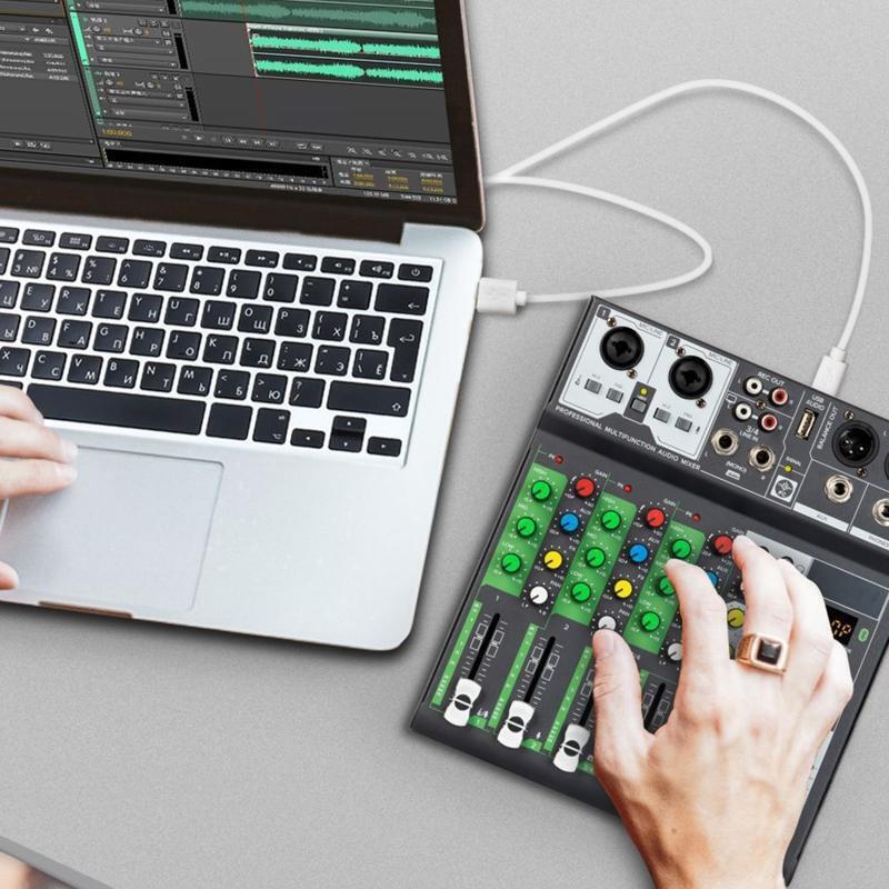 Digital USB Bluetooth-compatible Computer Audio Mixer Input 48VPhantom Power