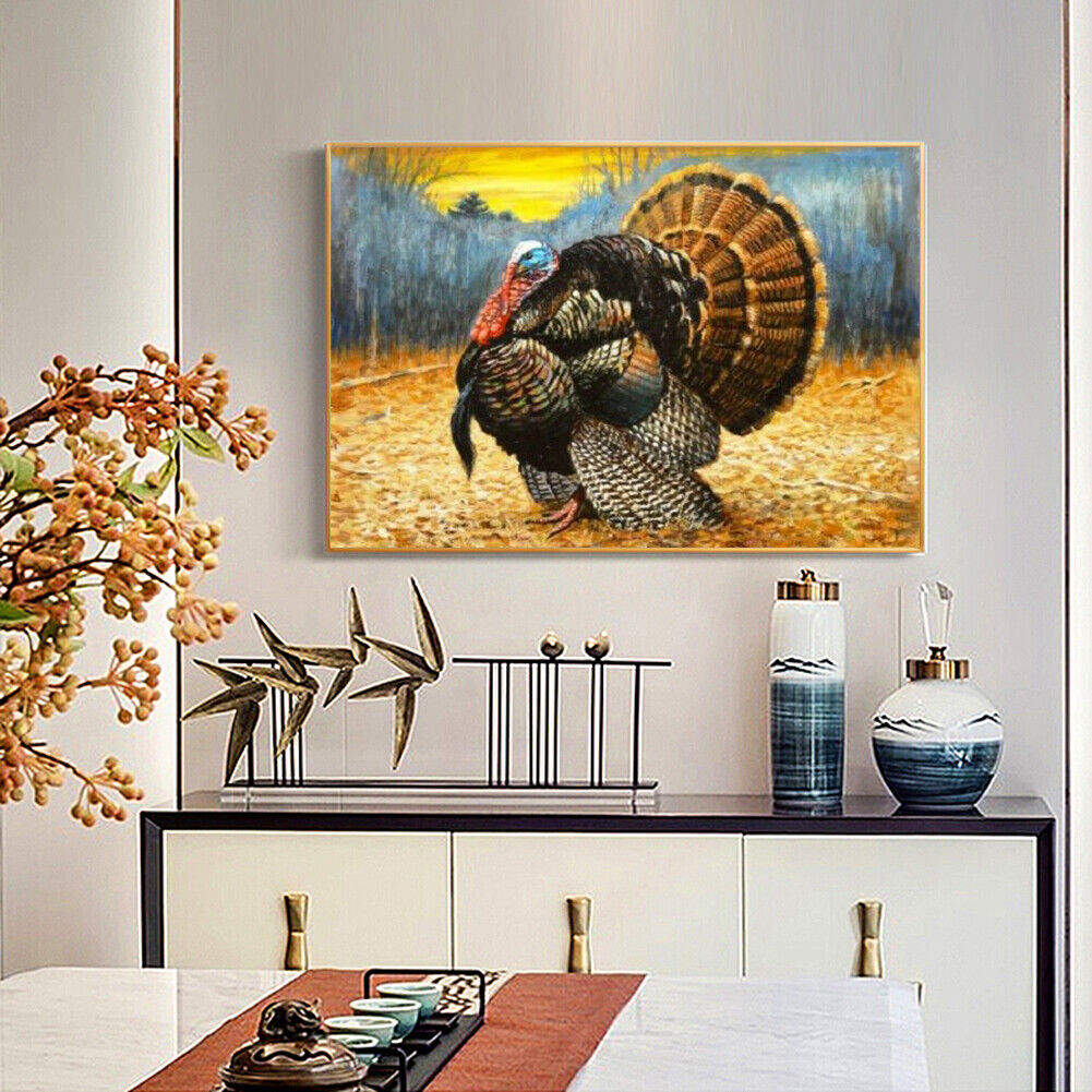 5D DIY Turkeys Full Round Drill Diamond Painting Kit Art Rhinestone Picture