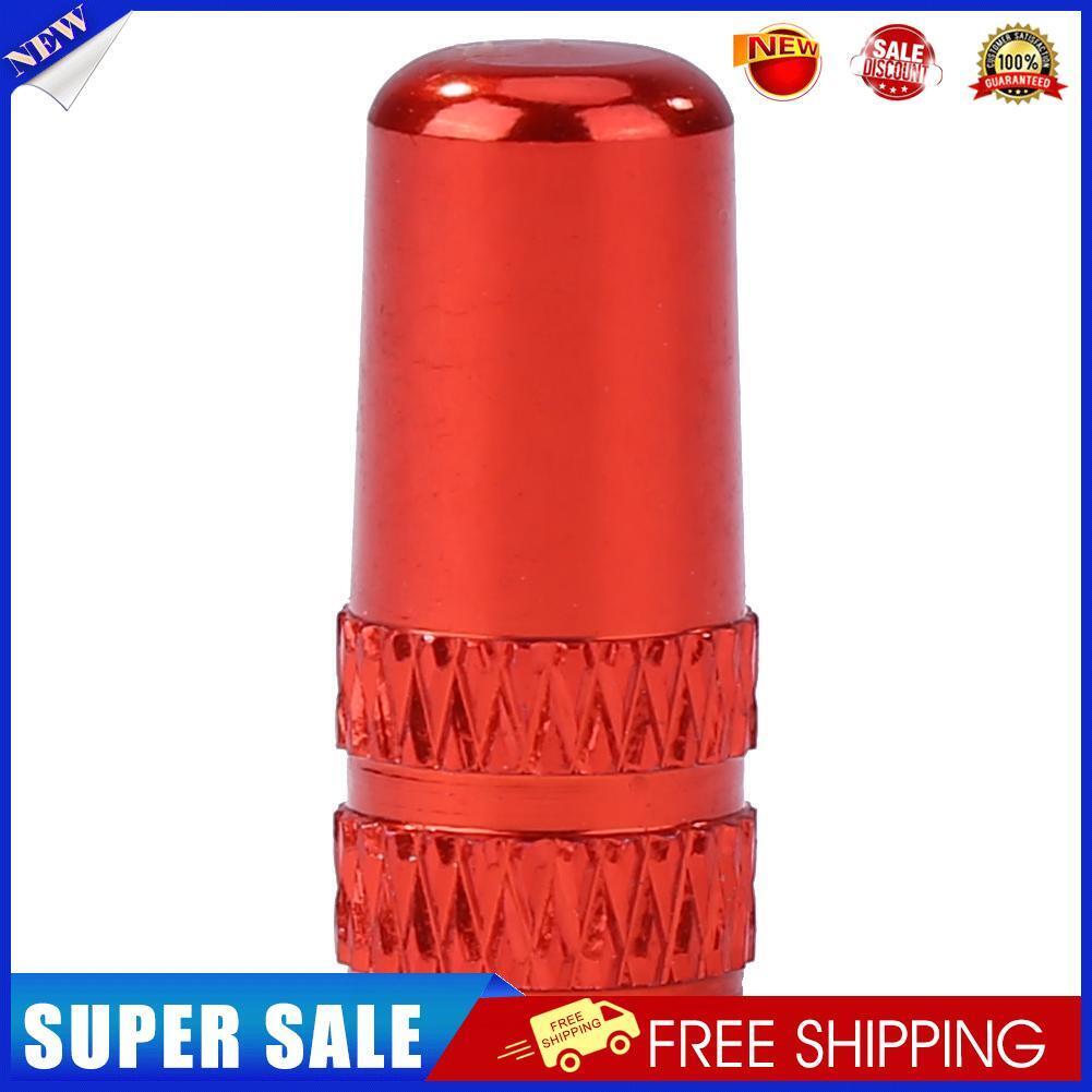 Aluminum Alloy Bicycle Tire Gas Nozzle Valve Cap Cycling Dust Cover (Red)