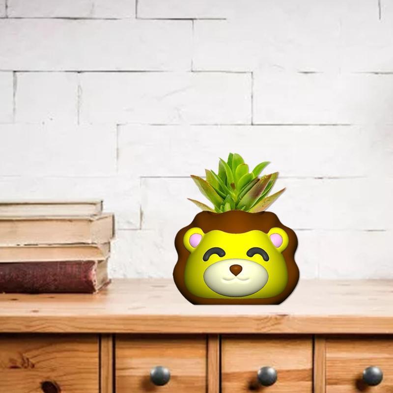 Little Lion Concrete Silicone Mold Succulent Flowerpot Clay Cement Plaster Molds