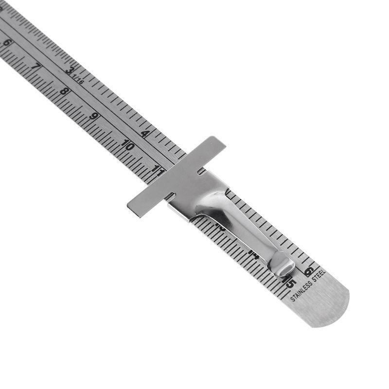 6" Stainless Steel Pocket Rule Handy Ruler with inch 1/32 mm/metric Graduations
