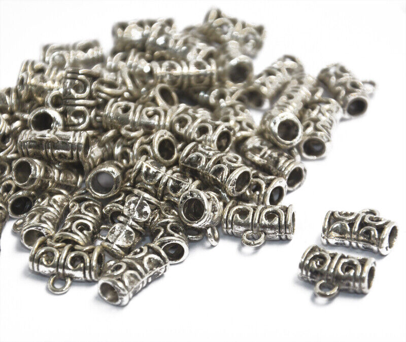 50Pcs   Pattern Bail  Jewelry Making Findings 11 X 6mm