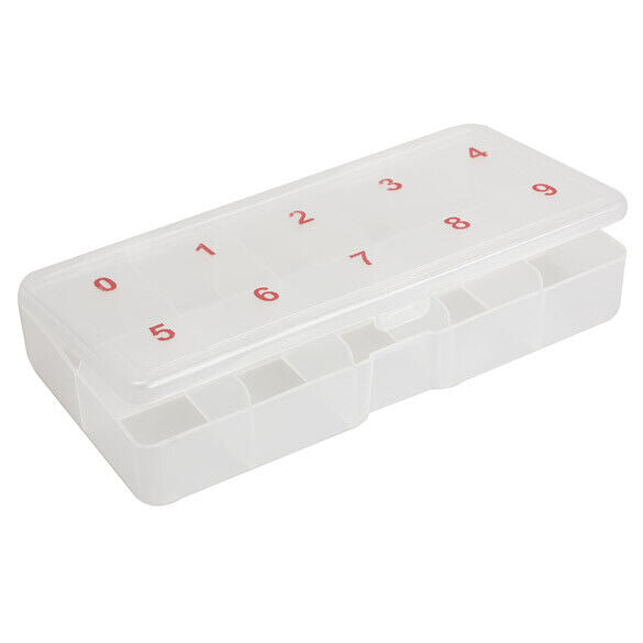10 Compartments Plastic Clear False Nail Tips Storage Box Holder Organzier