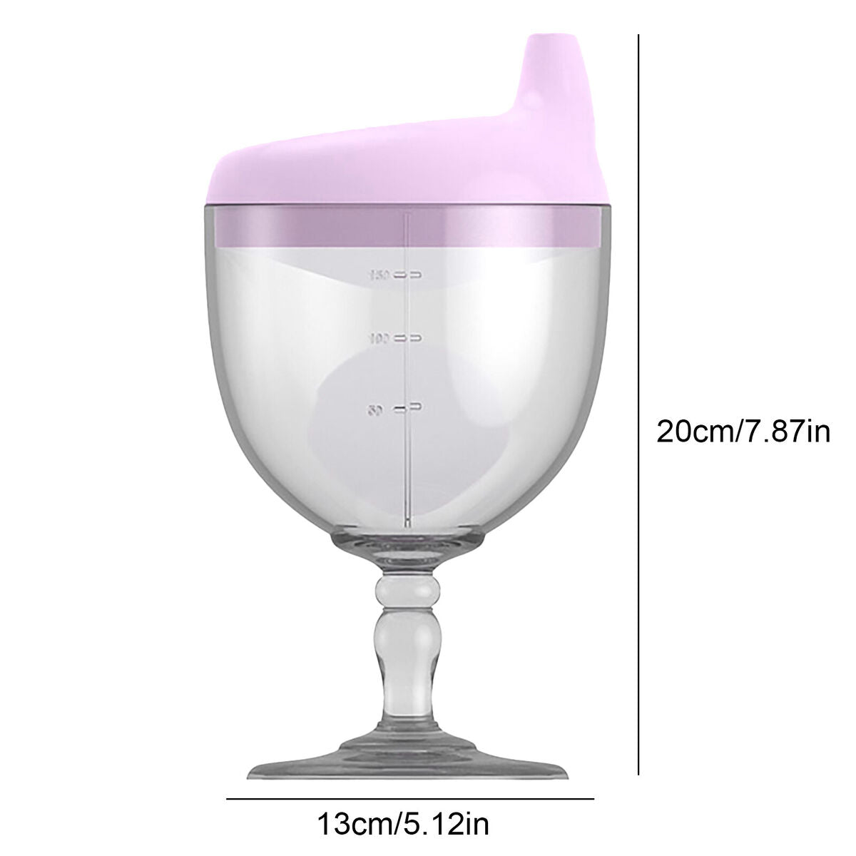 Baby Goblet No Spill Baby Sippy Cup Wine Glass for Baby Kid Party (Purple)