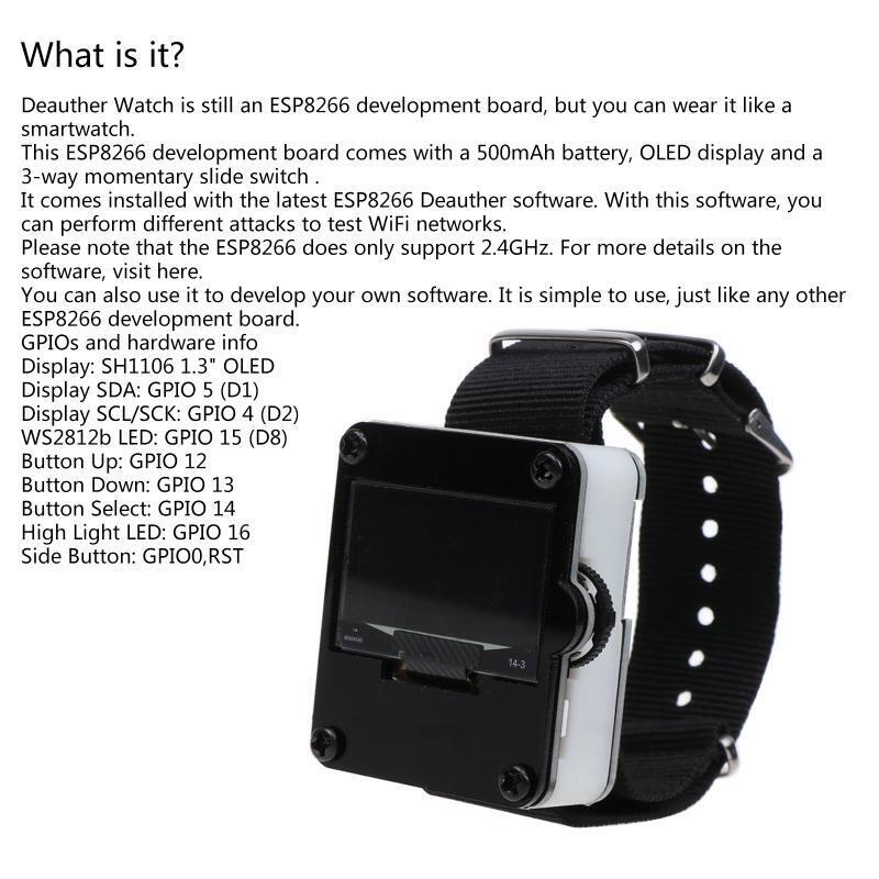 V1 WiFi Test Tool ESP8266 WiFi Deauther Watch DSTIKE and ESP8266 WiFi Module