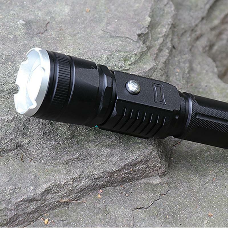 USB Zoom LED Torch No Battery 5 Modes for Camping Outdoor Hiking Travel