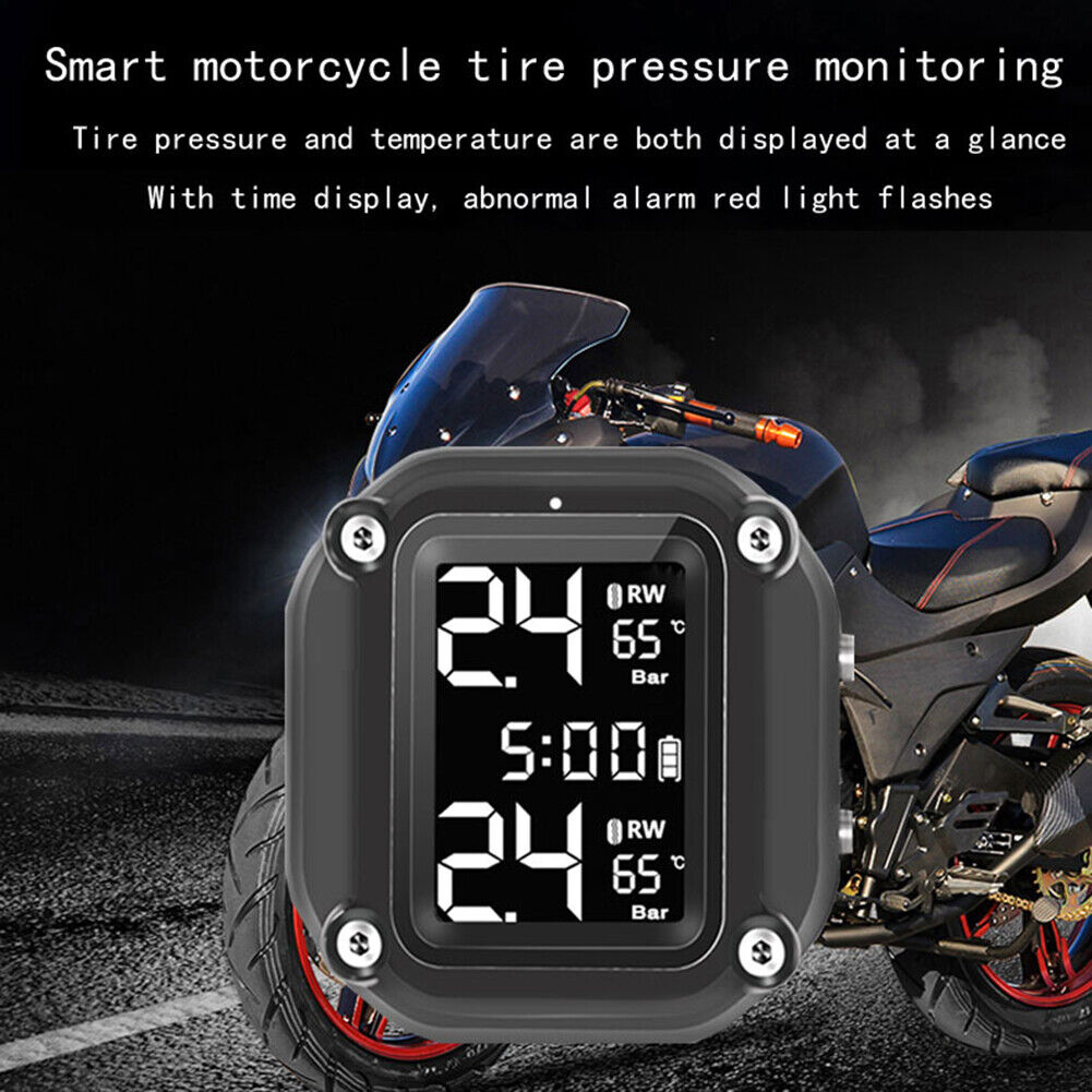 M5 Motorcycle Wireless Tire Pressure Monitoring Alarm with External Sensors