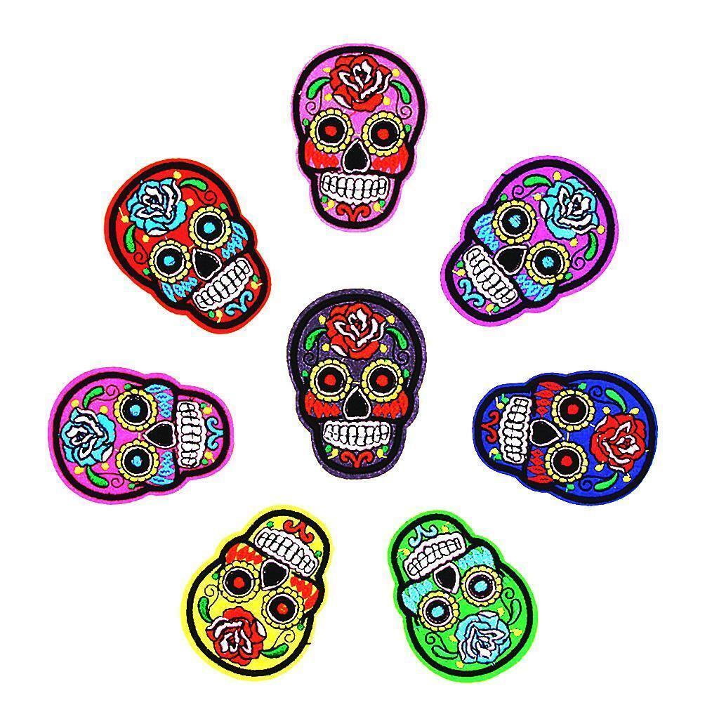 8Pcs Fancy Sugar Floral &  Embroidery Applique Patch Sew  Badge
