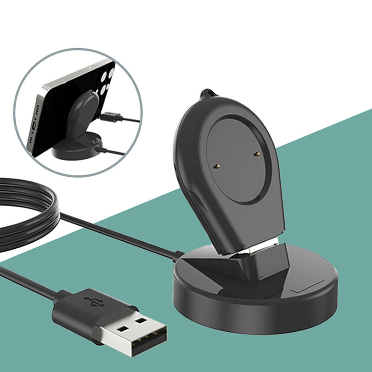 5V USB Watch Cradle Charger Black for Amazfit T-Rex2GTR 3 Pro/GTR3/GTS 3/A2169