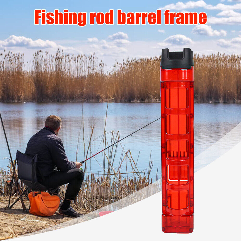 Fishing Box Rod Barrel Holder Pole Tube Stand Bracket for MEIHO Box (Red)