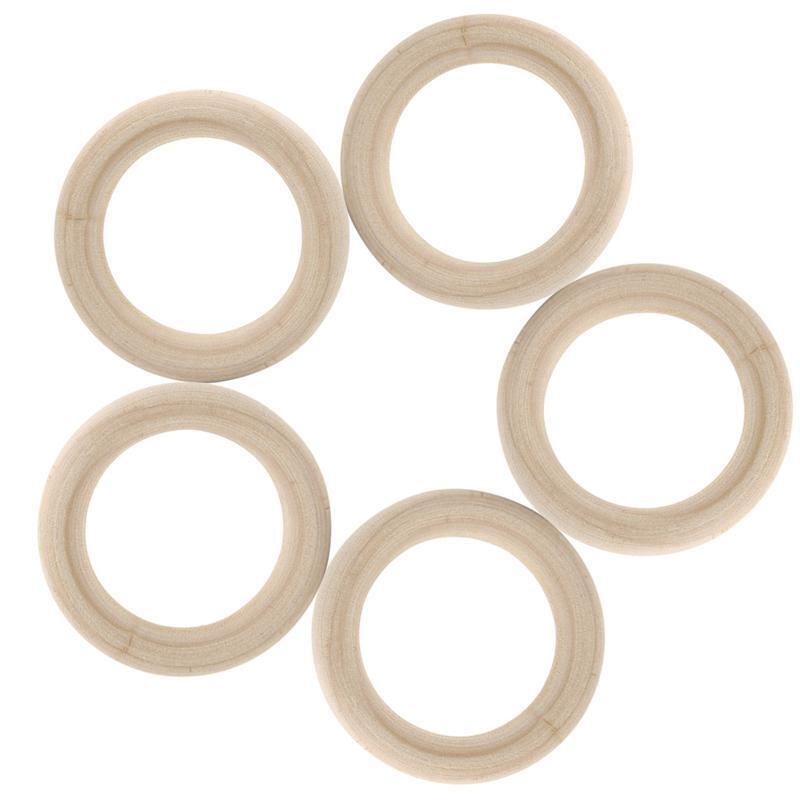 DIY Wooden Beads Connectors Circles Rings Beads Lead-Free Natural Wood