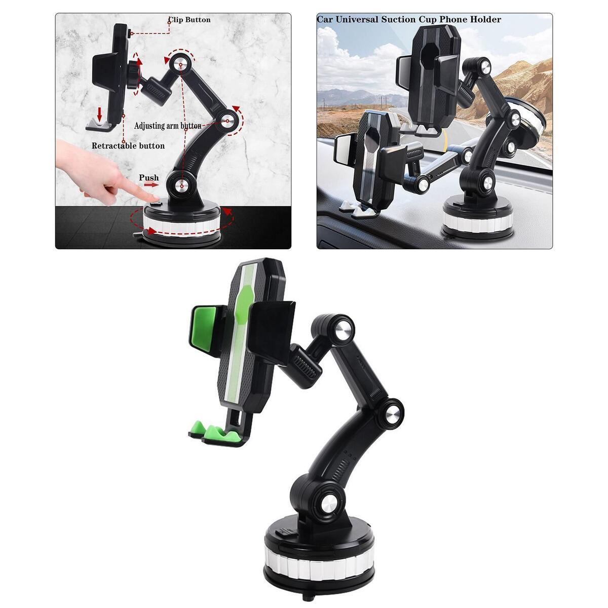 Universal Phone Holder for Car Dashboard Adjustable Suction Cup Desk Stand
